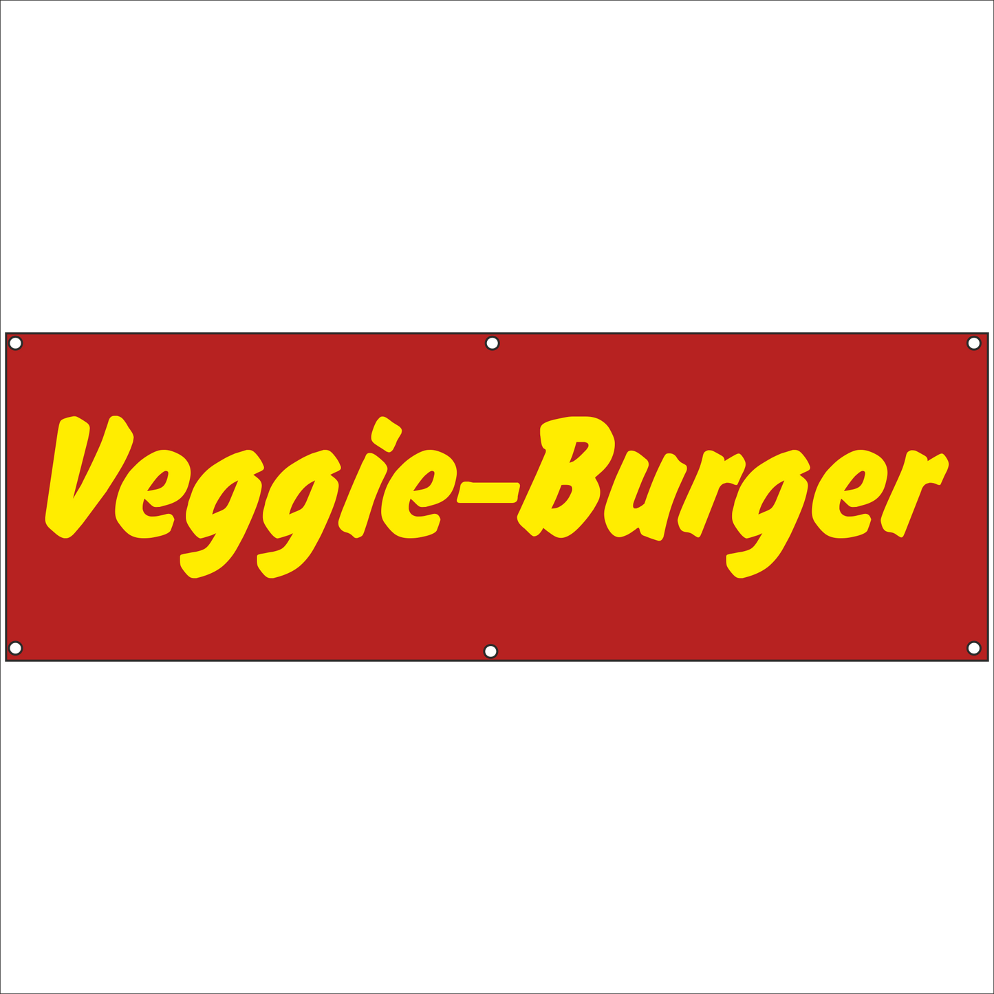 Werbeplane - Gerüstplane - p078 - Veggie-Burger - NEU - Plane für Baustelle- Garten- Zaun oder Veranstaltung