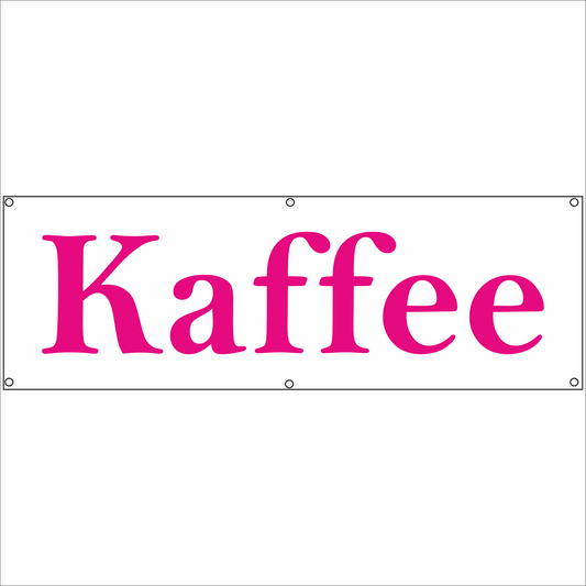 Werbeplane - Gerüstplane - p079 - Kaffee - NEU - Plane für Baustelle- Garten- Zaun oder Veranstaltung