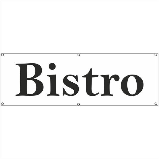 Werbeplane - Gerüstplane - p080 - Bistro - NEU - Plane für Baustelle- Garten- Zaun oder Veranstaltung