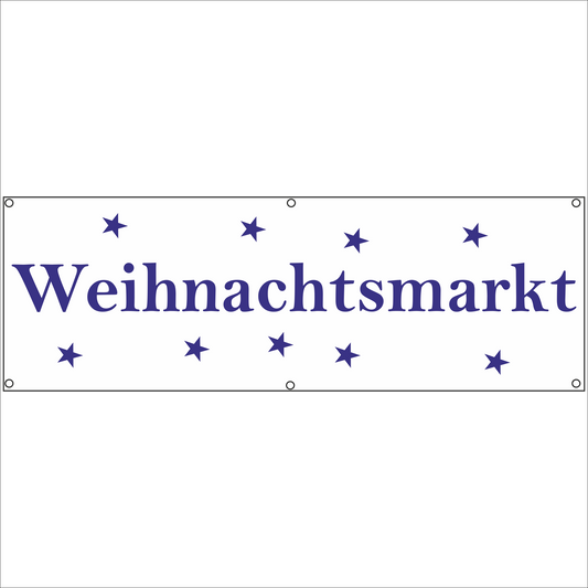 Werbeplane - Gerüstplane - p082 - Weihnachtsmarkt - NEU - Plane für Baustelle- Garten- Zaun oder Veranstaltung