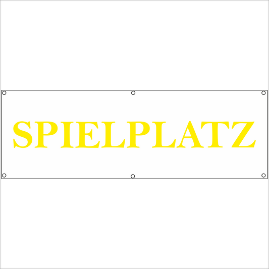 Werbeplane - Gerüstplane - p084 - SPIELPLATZ - NEU - Plane für Baustelle- Garten- Zaun oder Veranstaltung