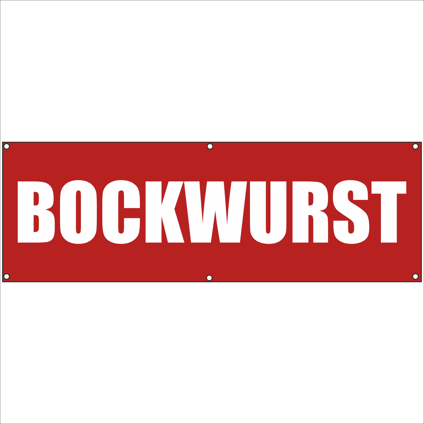 Werbeplane - Gerüstplane - p087 - BOCKWURST - NEU - Plane für Baustelle- Garten- Zaun oder Veranstaltung