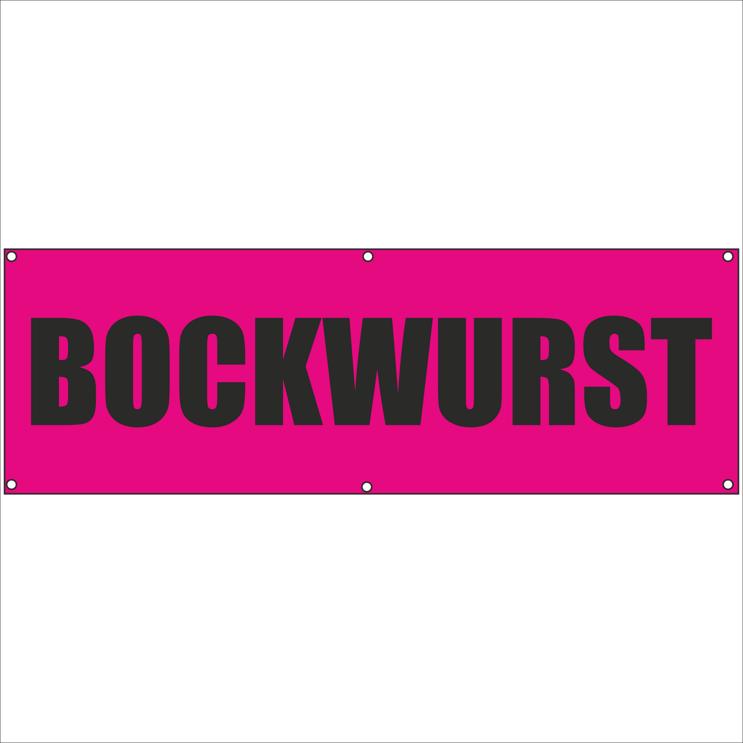 Werbeplane - Gerüstplane - p087 - BOCKWURST - NEU - Plane für Baustelle- Garten- Zaun oder Veranstaltung