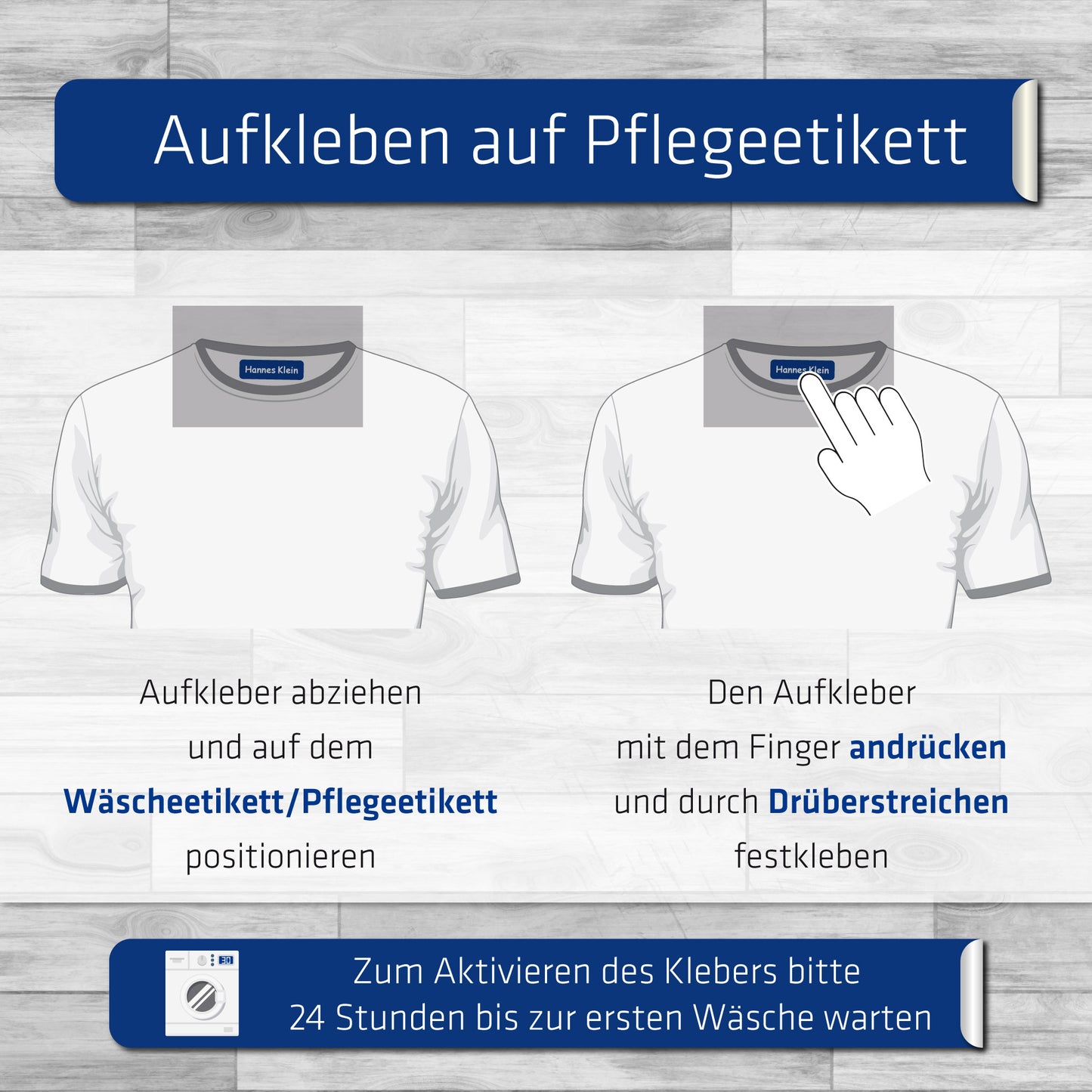 Namensaufkleber für Wäsche-Etiketten, KITA, Schule - 25 x 10 mm