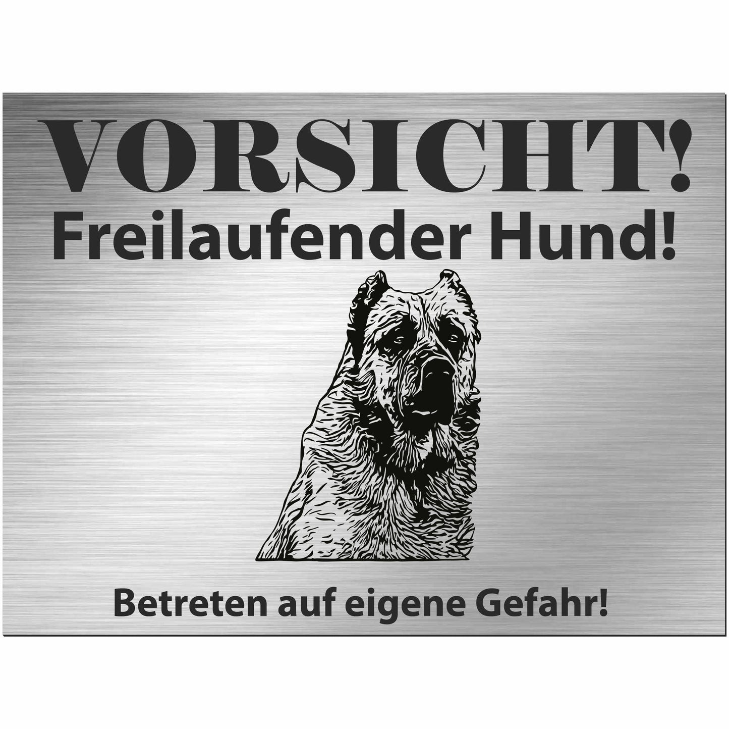 Sarabi Schäferhund  - Schild bedruckt - Alu-Dibond Edelstahl Look