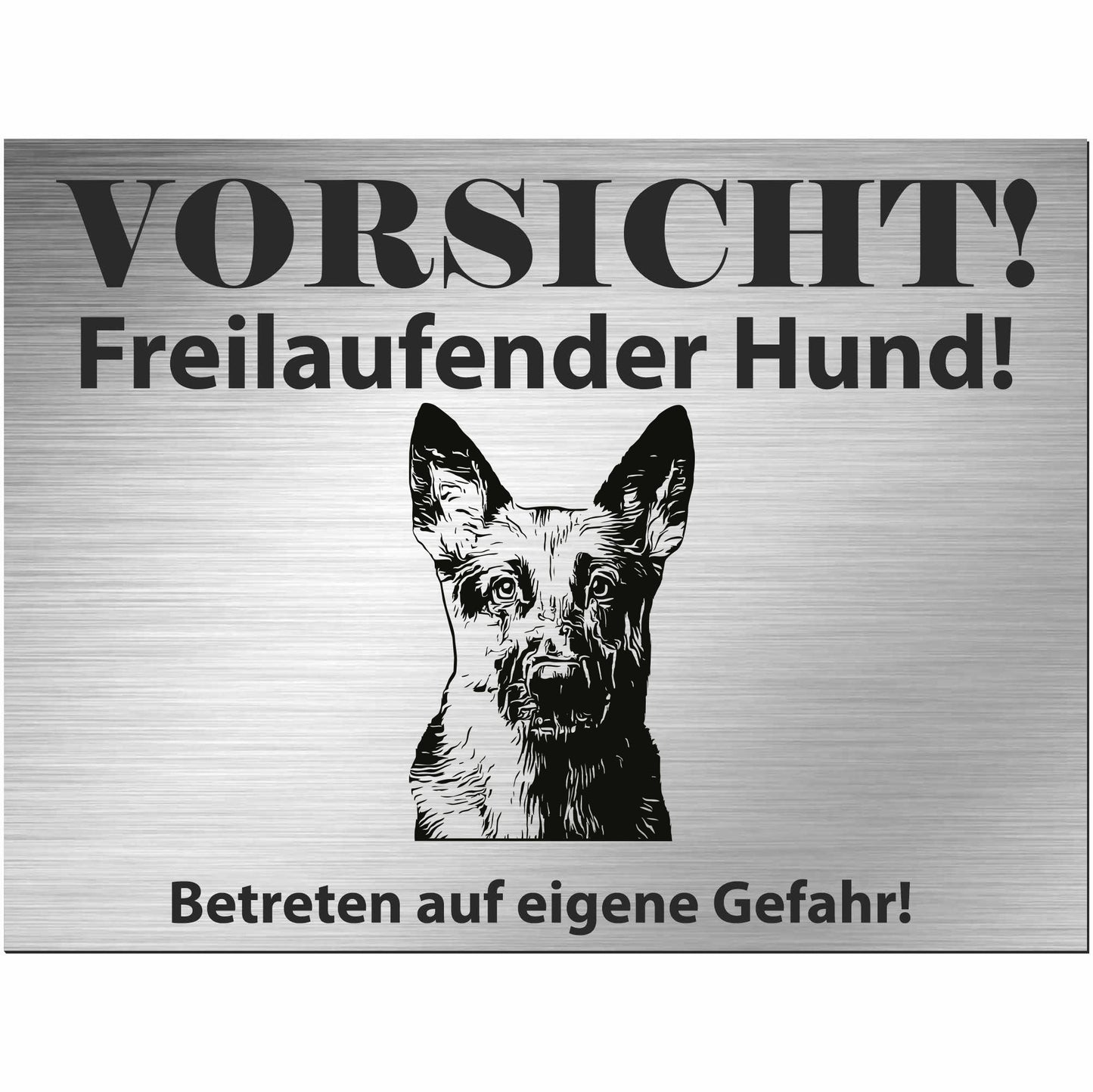 Schäferhund  - Schild bedruckt - Alu-Dibond Edelstahl Look