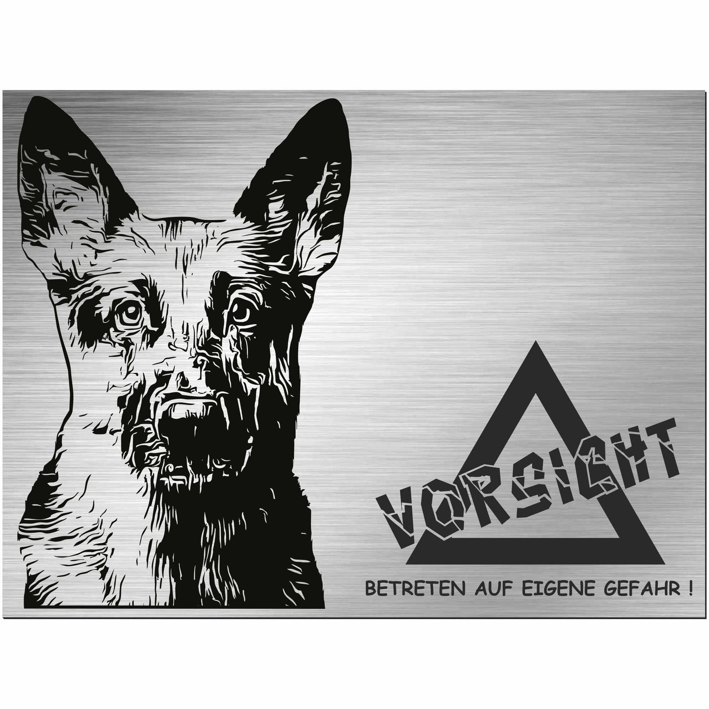 Schäferhund  - Schild bedruckt - Alu-Dibond Edelstahl Look