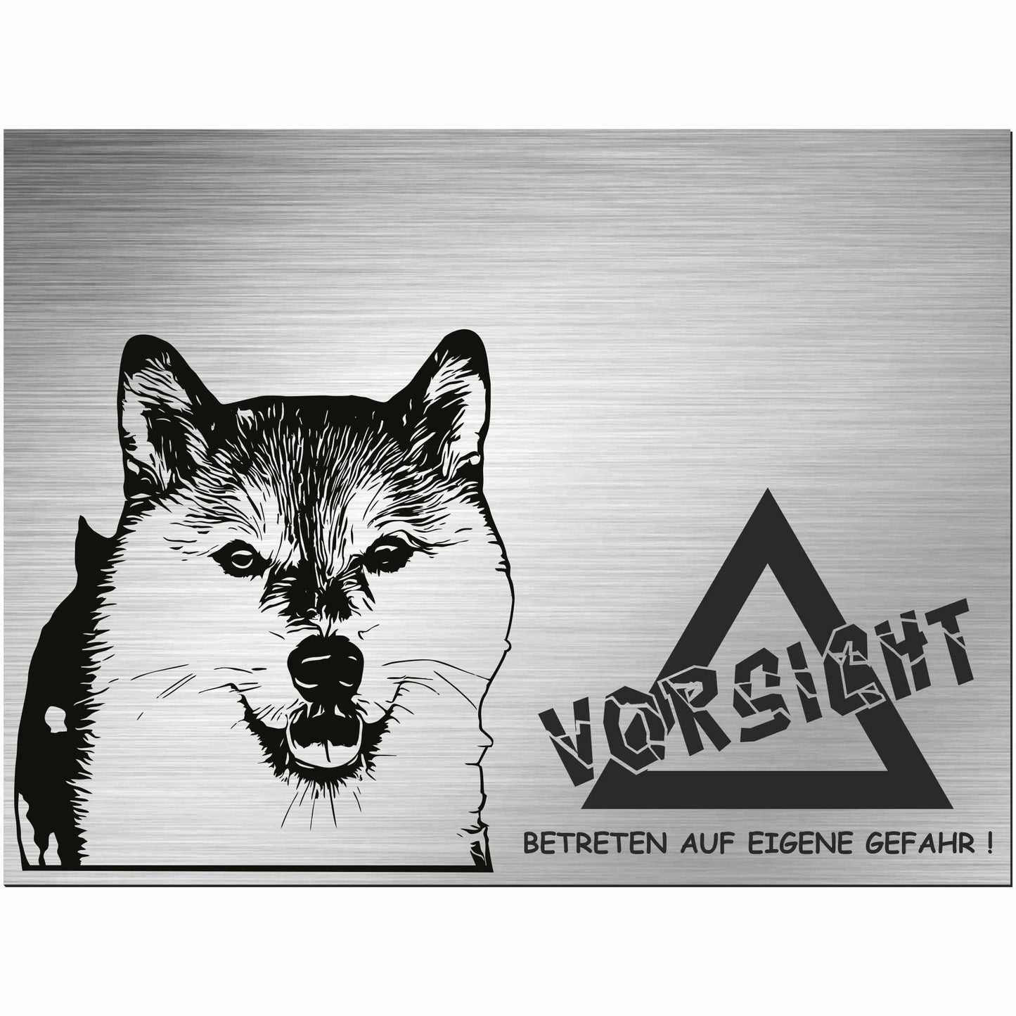 Shiba Inu  - Schild bedruckt - Alu-Dibond Edelstahl Look