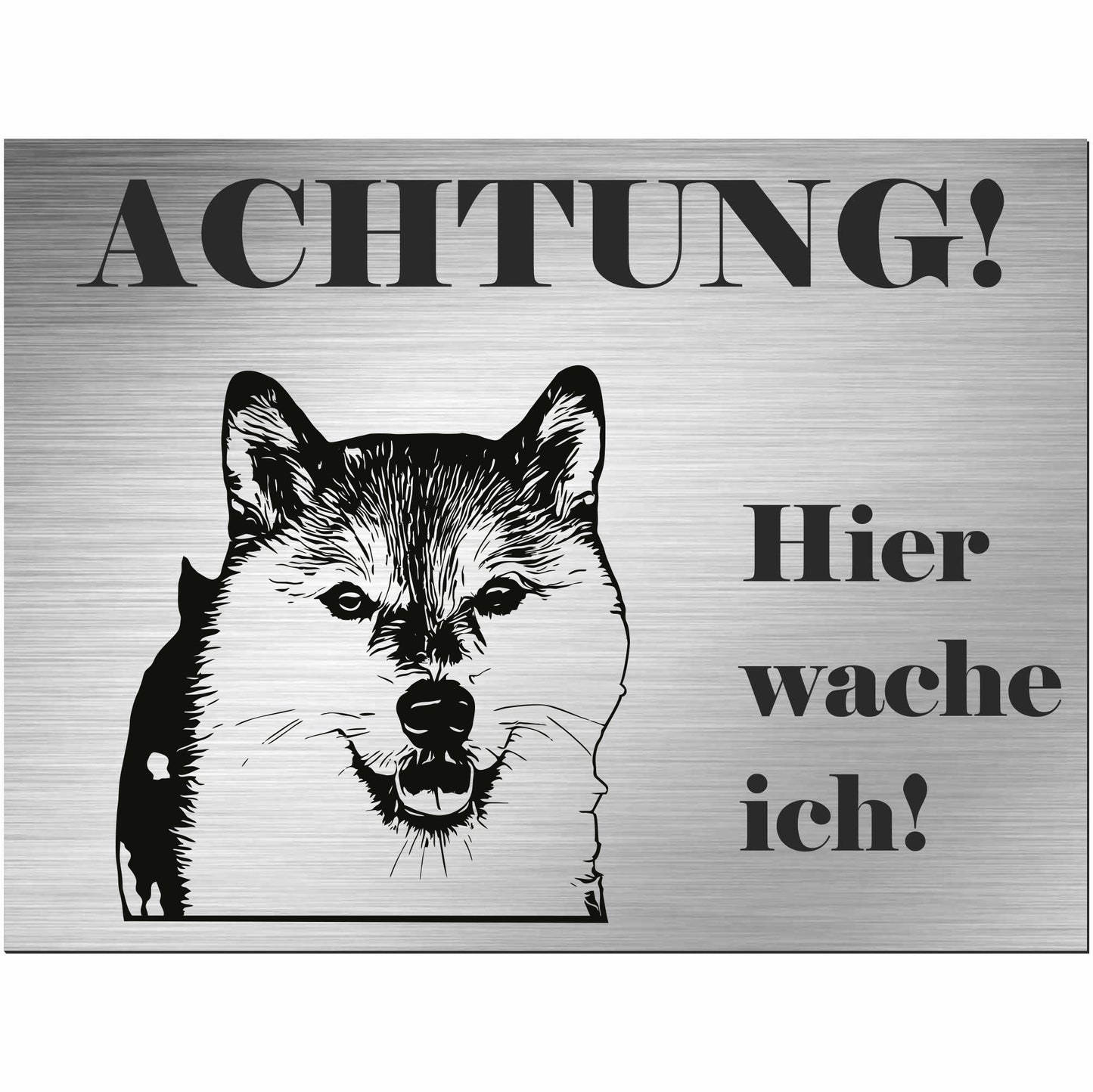 Shiba Inu  - Schild bedruckt - Alu-Dibond Edelstahl Look